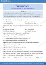 Đề kiểm tra giữa kì 1 Sinh 12 - Đề số 2 có lời giải chi tiết